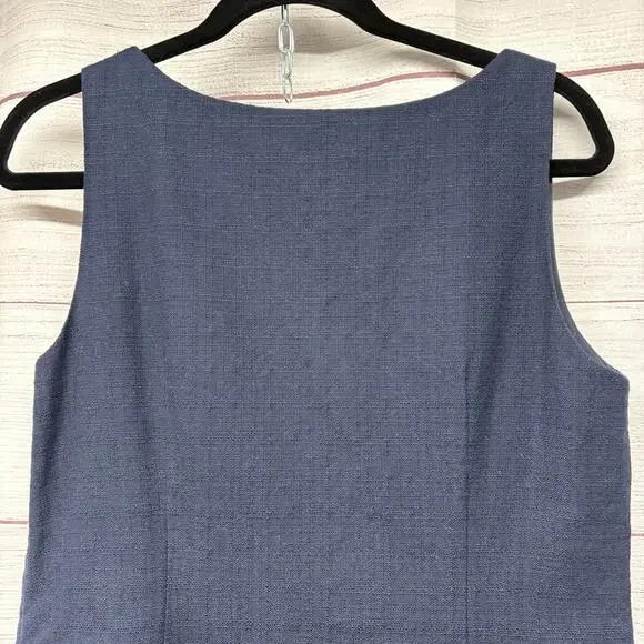 Talbots Petite Navy Twill Sequin Fish Embroidered Sheath Dress size 8 - Picture 9 of 9